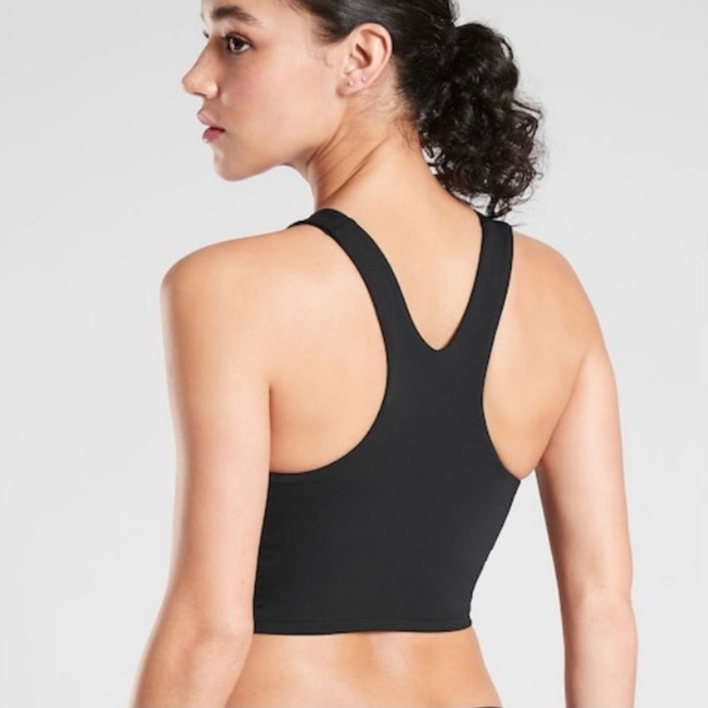 ATHLETA Conscious Crop Bikini Swim Top A-C, Black Size Small NWT $59 - Picture 2 of 11